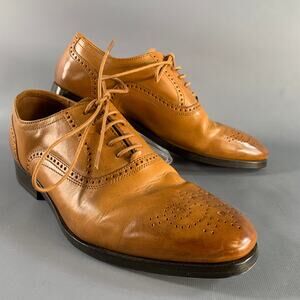 ALLEN EDMONDS Size 7 Tan Perforated Leather Oxford Lace Up Shoes